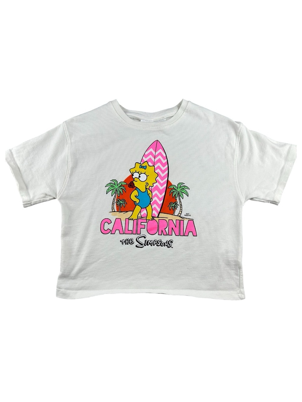 Zara Girls CartoonCore Surf Style Cropped Top 11-12 Maggie Simpson California T